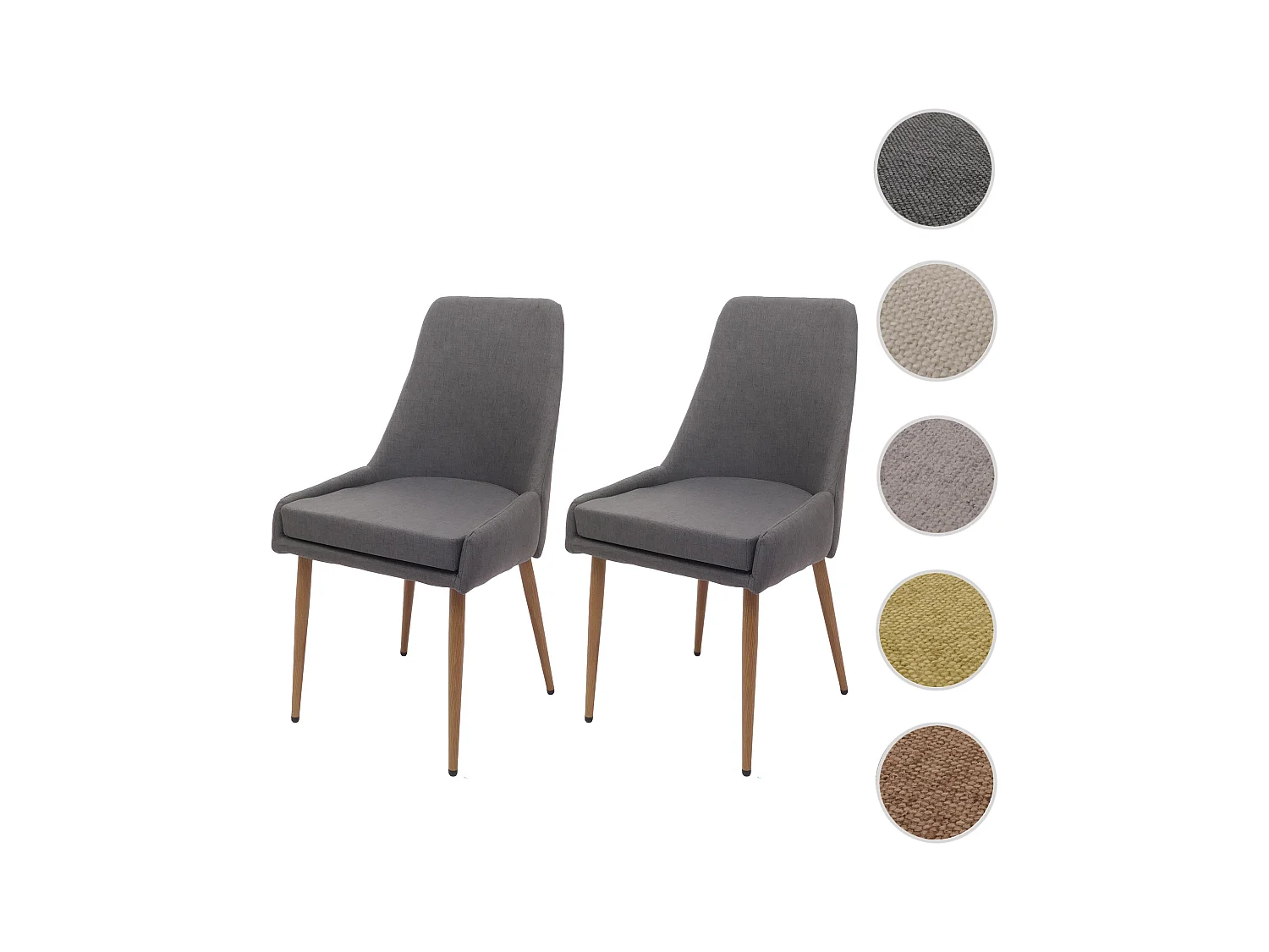 Chaise de salle à manger MCW-O27 (lot de 2),  gris foncé