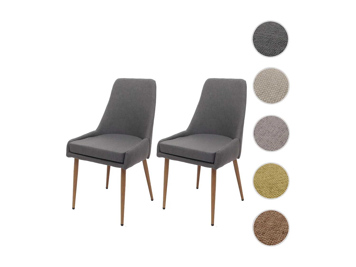 Chaise de salle à manger MCW-O27 (lot de 2),  gris foncé