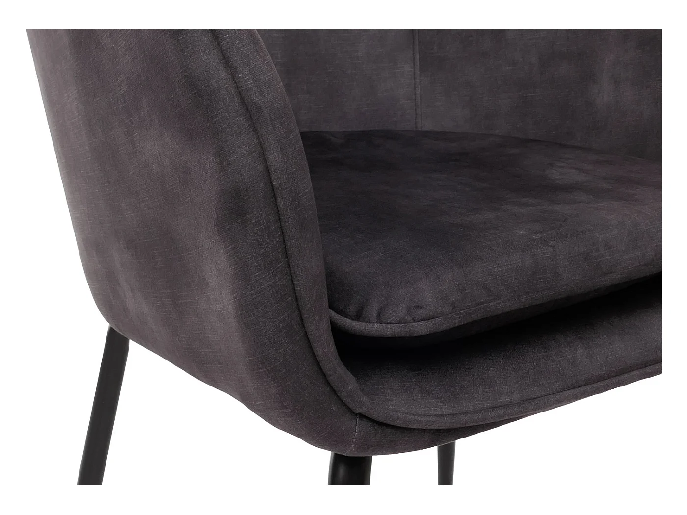 Set di 2 sedie da pranzo MCW-O28, poltroncina da cucina imbottita, stoffa/tessuto (340g/m²) metallo ~ grigio scuro