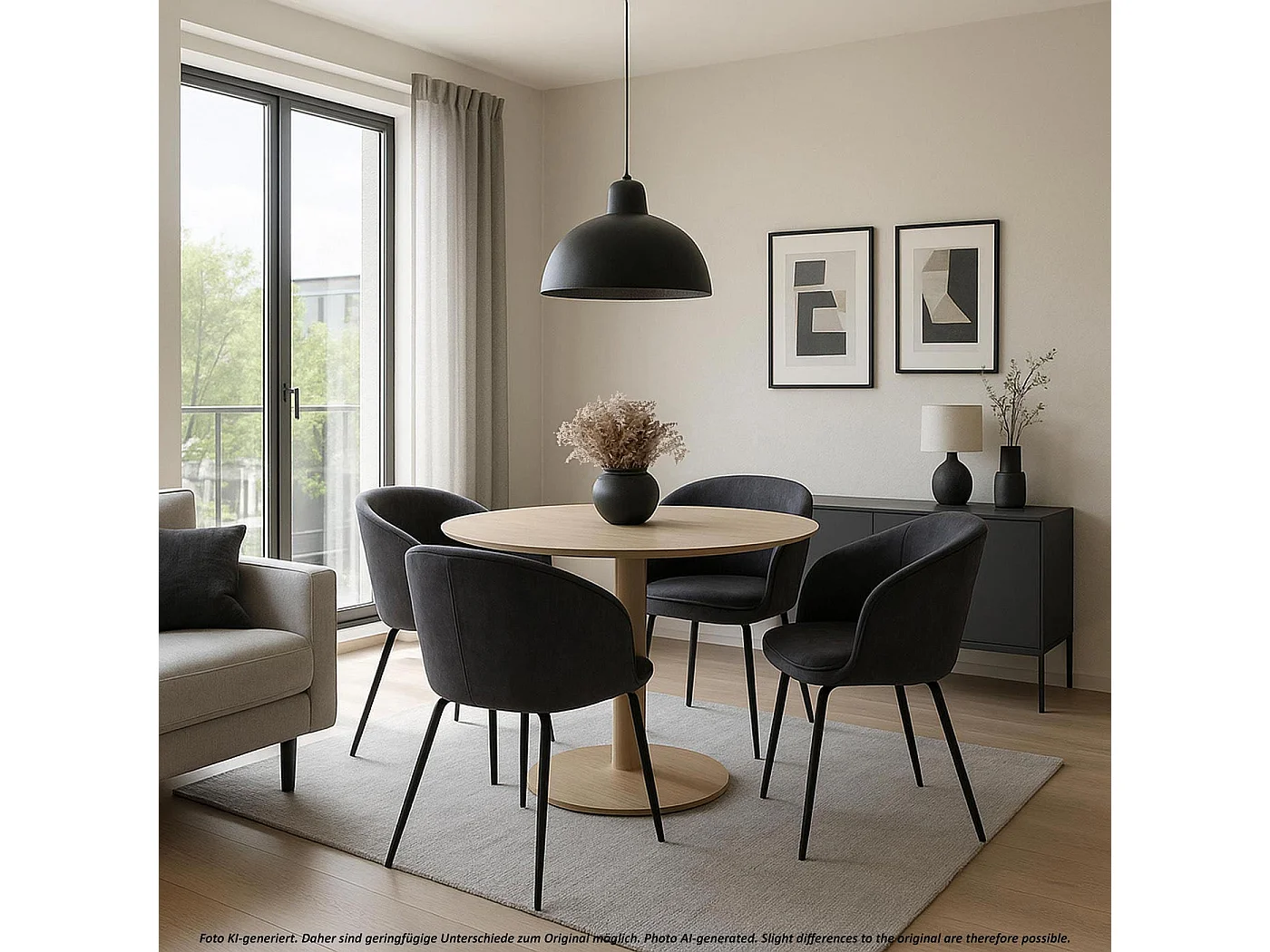 Set di 2 sedie da pranzo MCW-O28, poltroncina da cucina imbottita, stoffa/tessuto (340g/m²) metallo ~ grigio scuro