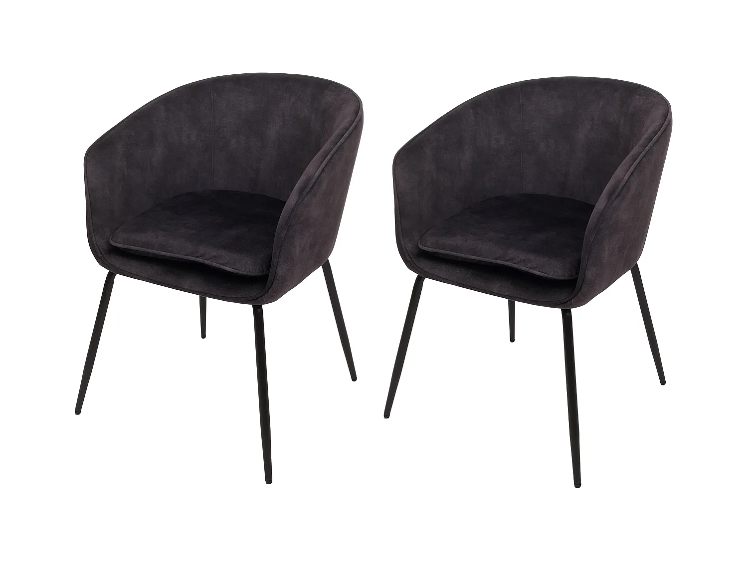 Chaise de salle à manger MCW-O28 (lot de 2),  gris foncé