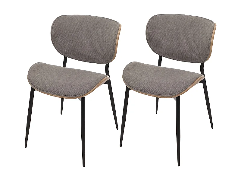 Cadeira de jantar MCW-O45 (conjunto de 2),  natural, cinzento claro