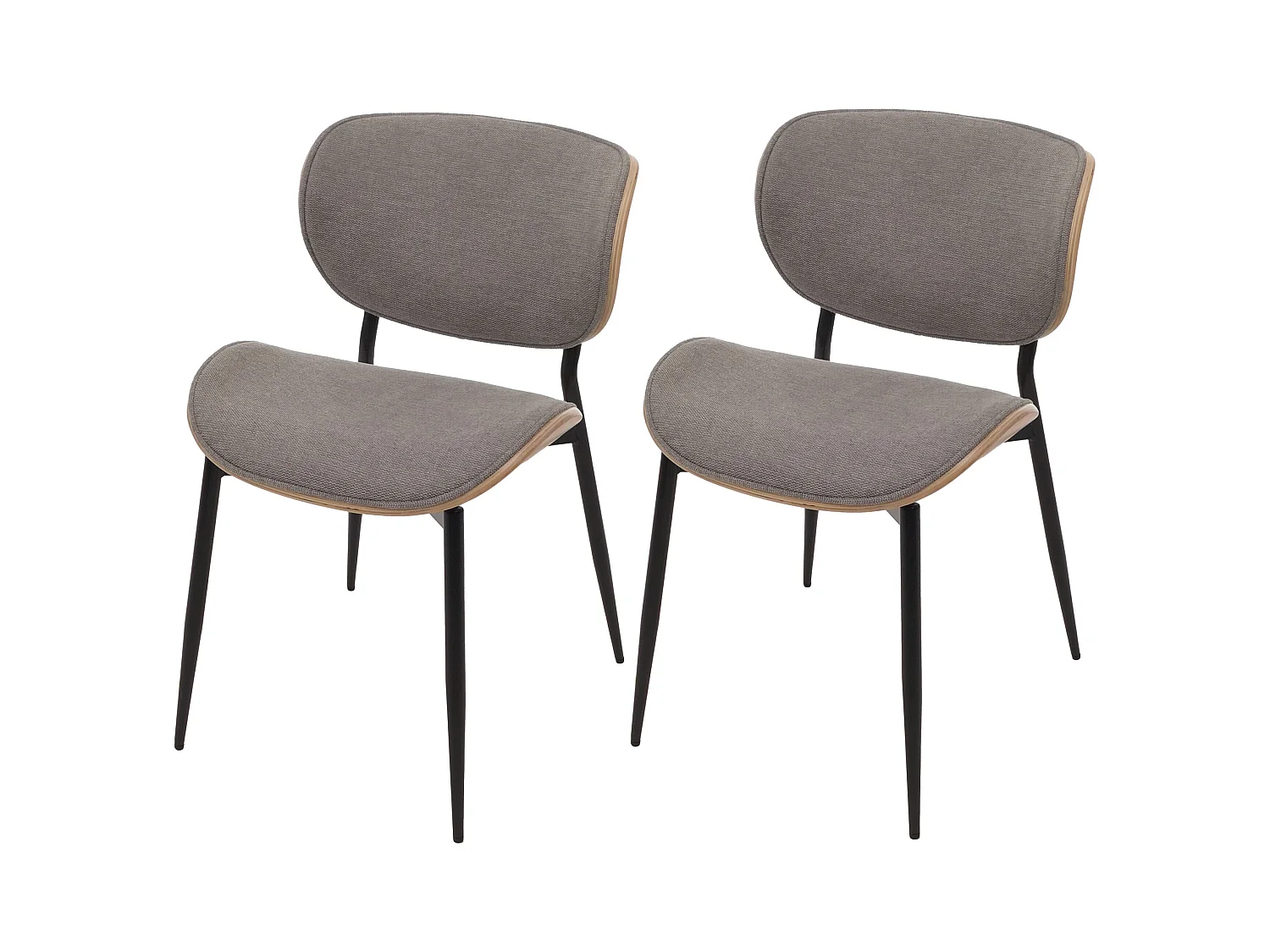 Eetkamerstoel MCW-O45 (set van 2),  naturel, lichtgrijs