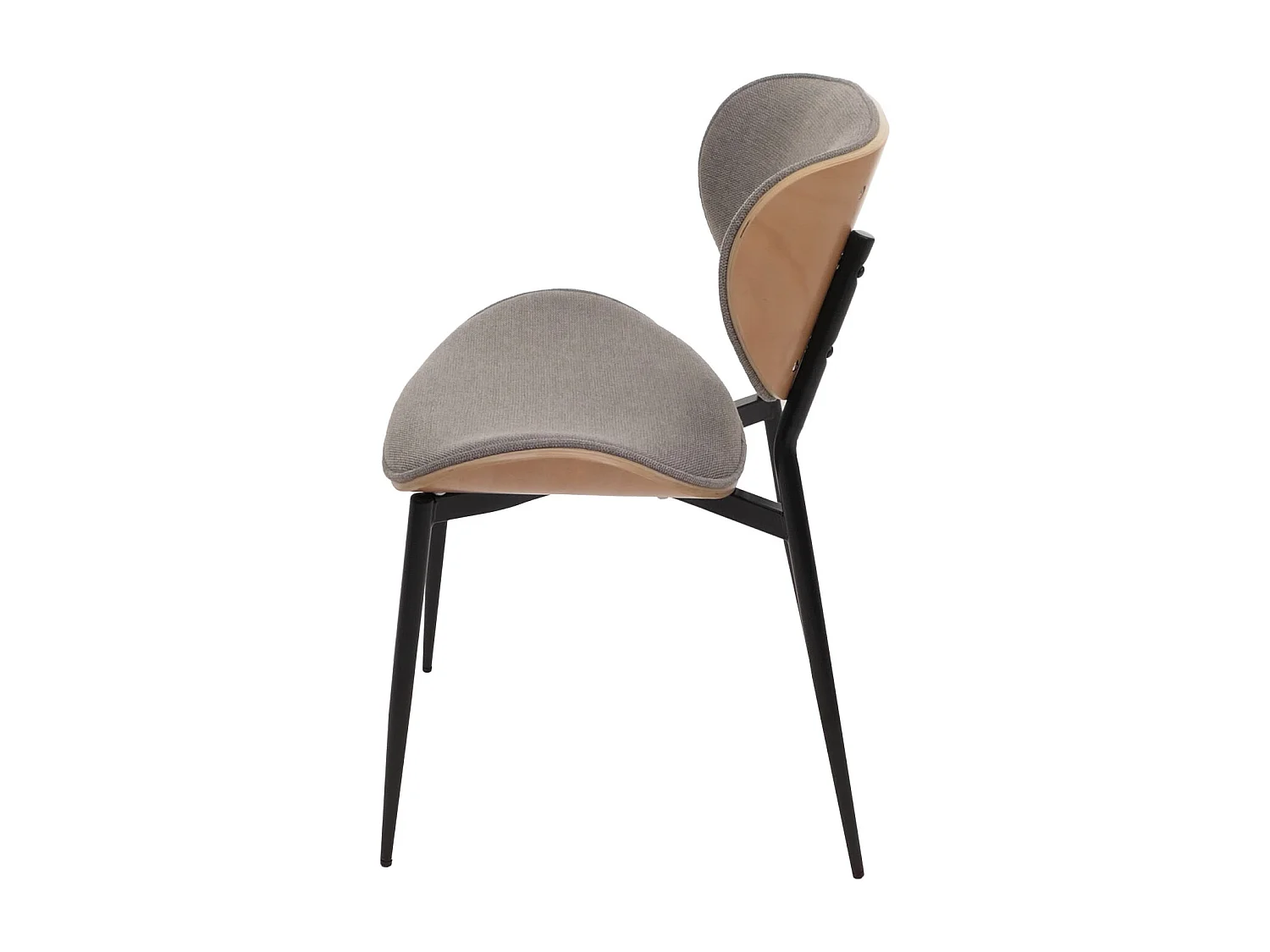 Set di 2 sedie da pranzo MCW-O45, tessuto bentwood (370g/m²) certificato Oeko-Tex MVG ~ naturale, grigio chiaro