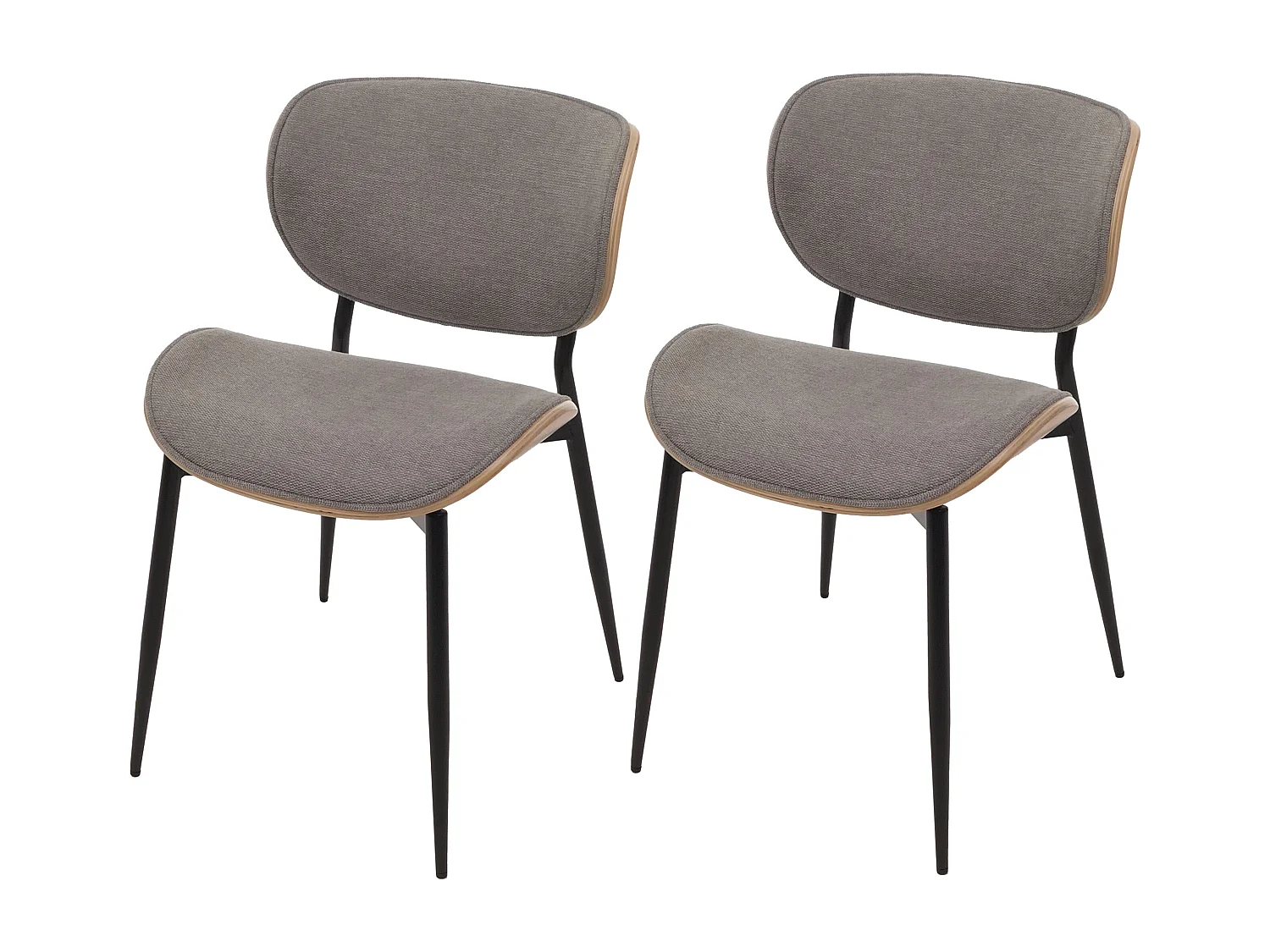 Chaise de salle à manger MCW-O45 (lot de 2),  naturel, gris clair
