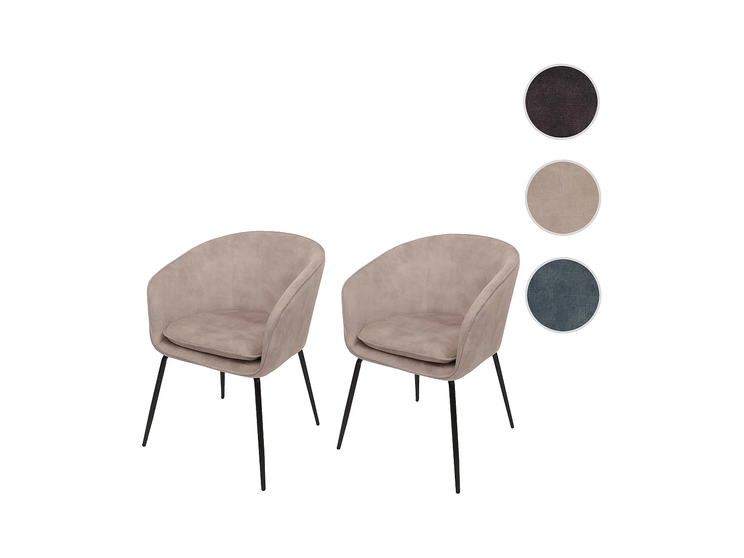 Chaise de salle à manger MCW-O28 (lot de 2),  taupe