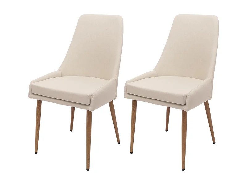 Chaise de salle à manger MCW-O27 (lot de 2),  beige