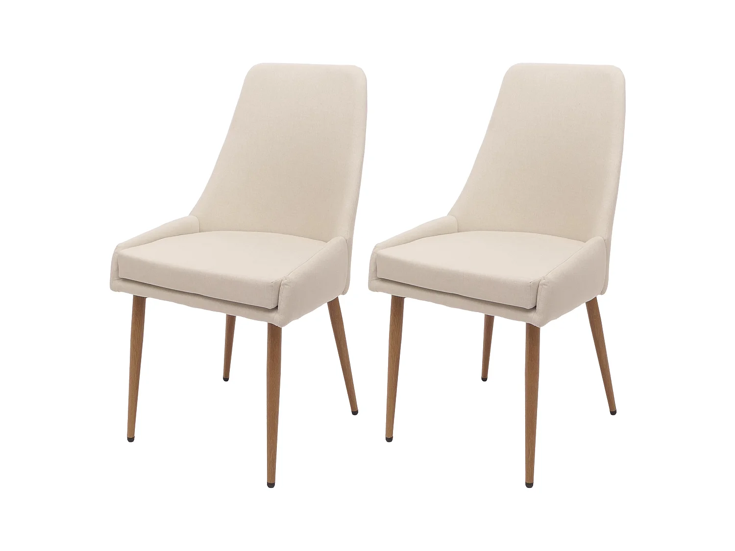 Chaise de salle à manger MCW-O27 (lot de 2),  beige