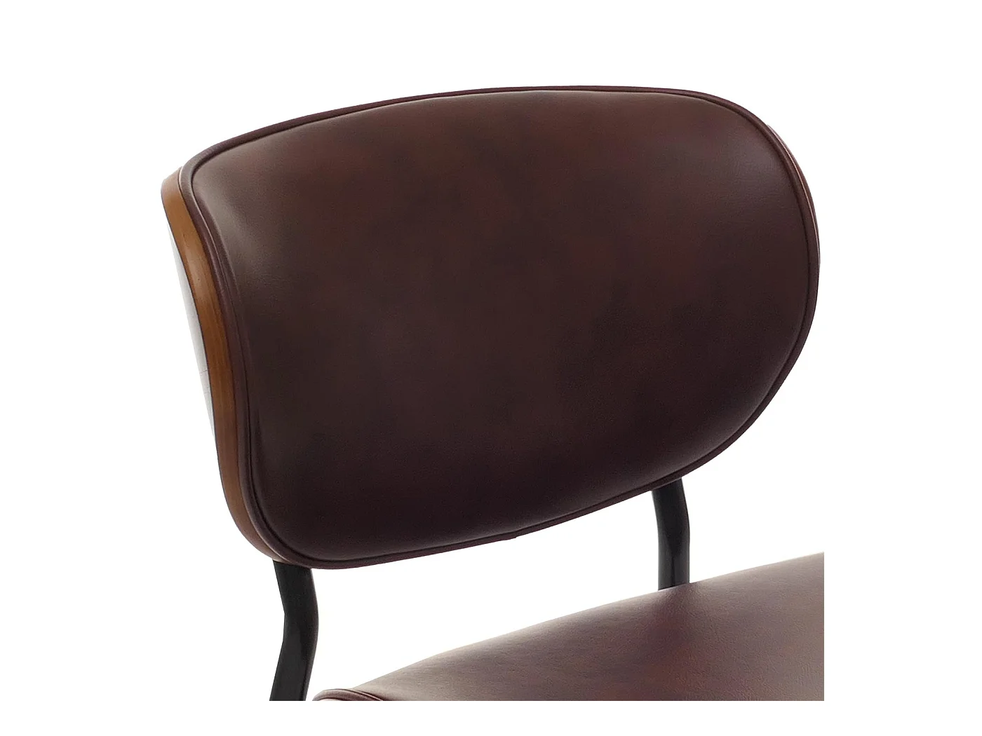 Cadeira de jantar MCW-O45 (conjunto de 2),  aspeto de nogueira, castanho vintage