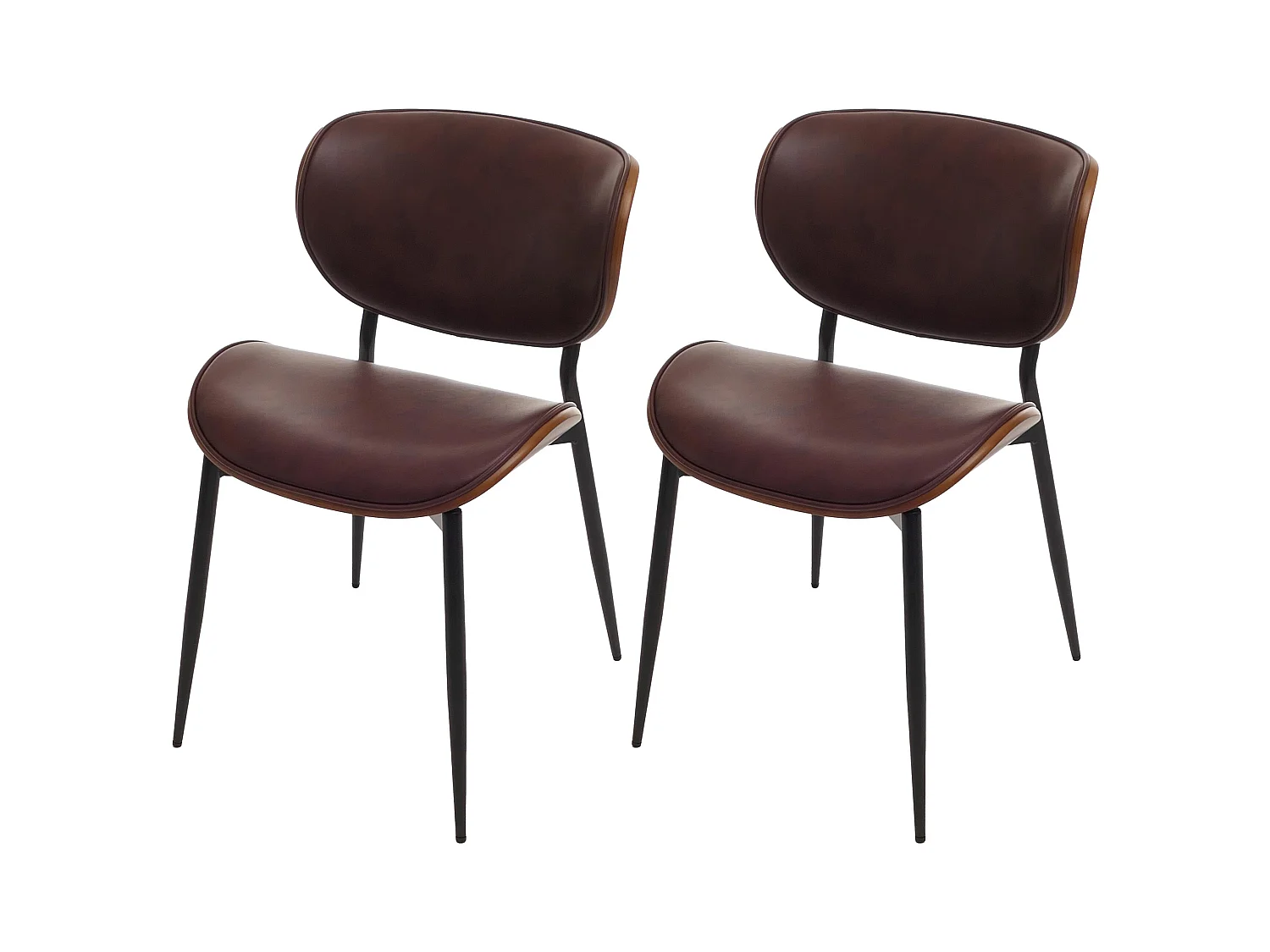 Chaise de salle à manger MCW-O45 (lot de 2),  aspect noyer, marron vintage