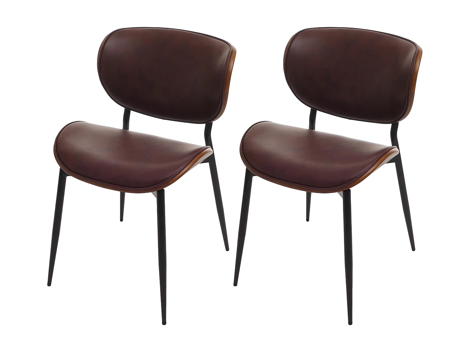 Chaise de salle à manger MCW-O45 (lot de 2),  aspect noyer, marron vintage