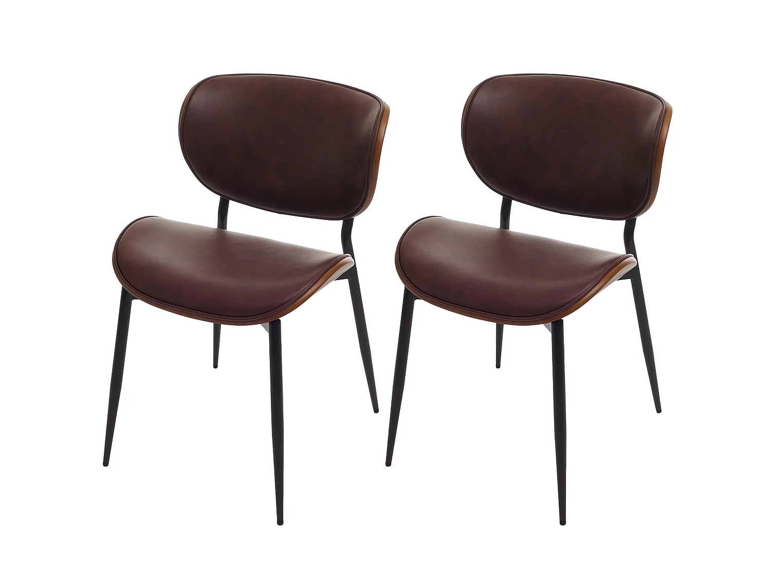 MCW-O45 dining chair (set of 2),  walnut finish, vintage brown