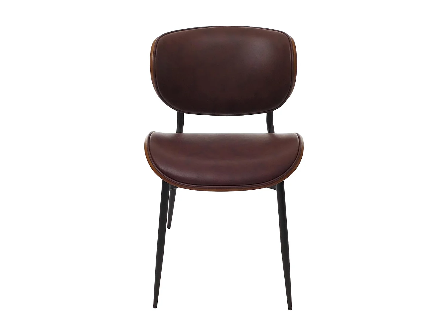 MCW-O45 dining chair (set of 2),  walnut finish, vintage brown