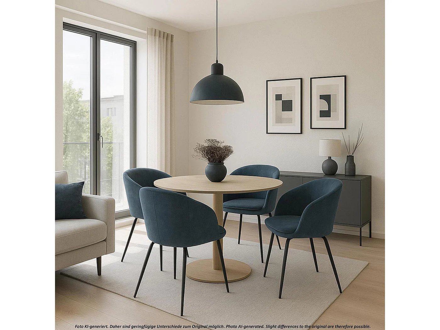 Silla de comedor MCW-O28 (set de 2),  azul