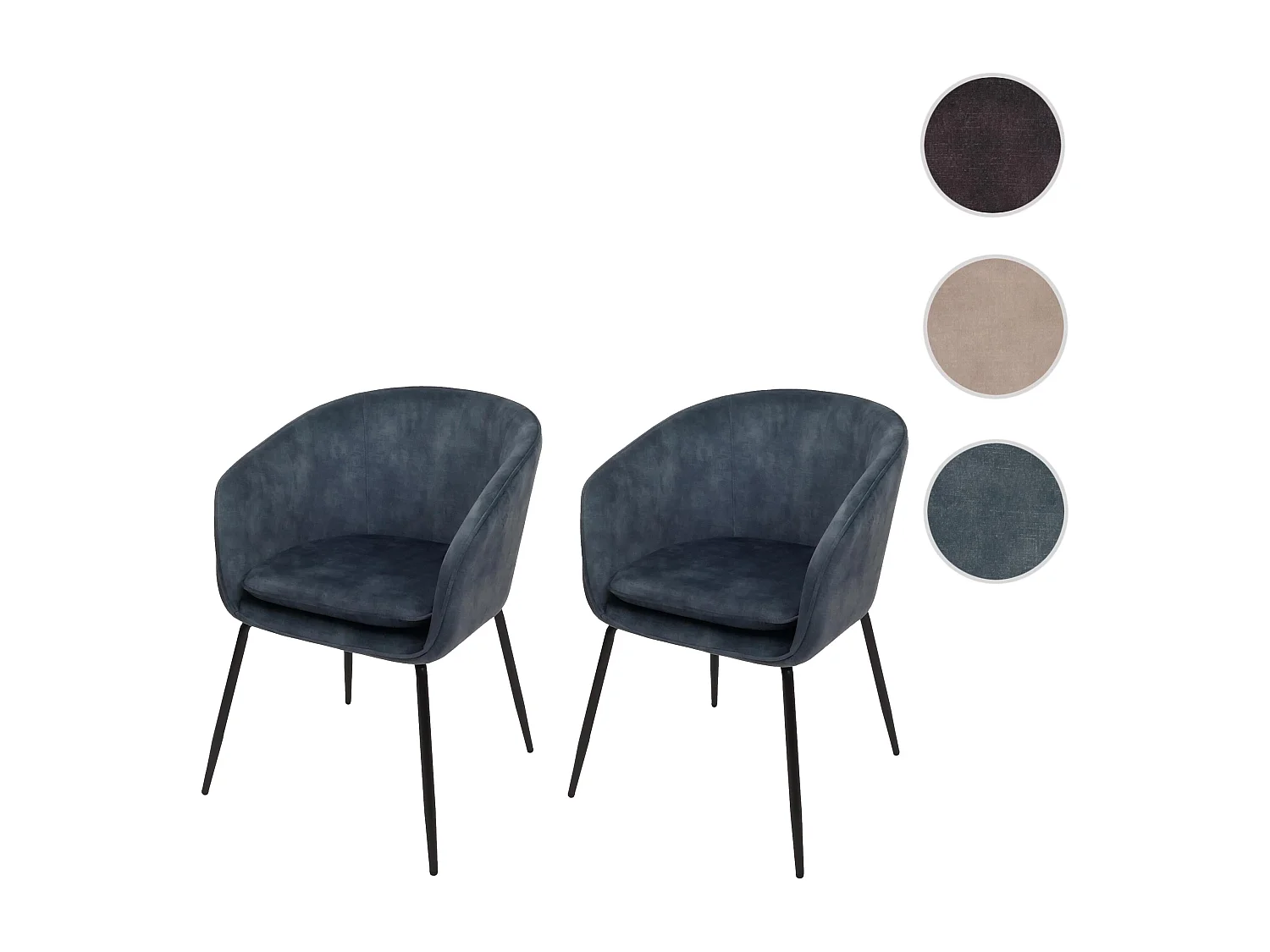 Eetkamerstoel MCW-O28 (set van 2),  blauw