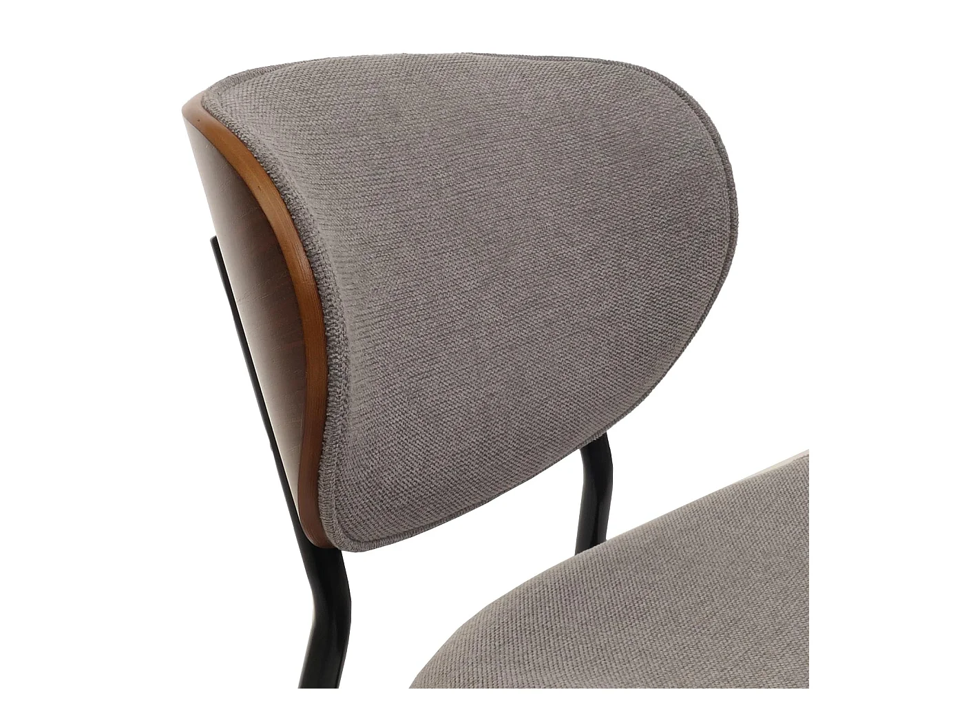 Chaise de salle à manger MCW-O45 (lot de 2),  aspect noyer, gris clair