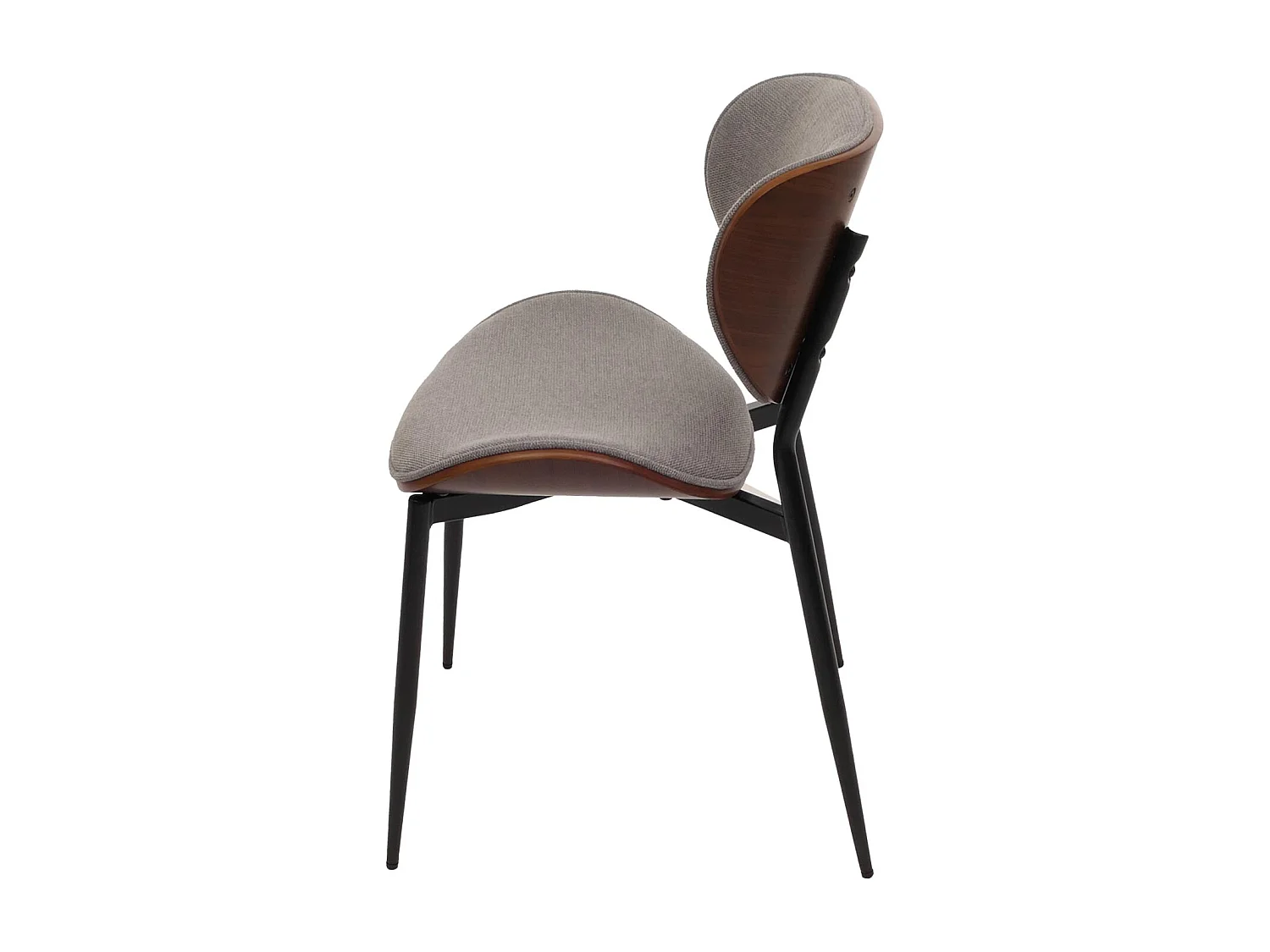 Chaise de salle à manger MCW-O45 (lot de 2),  aspect noyer, gris clair