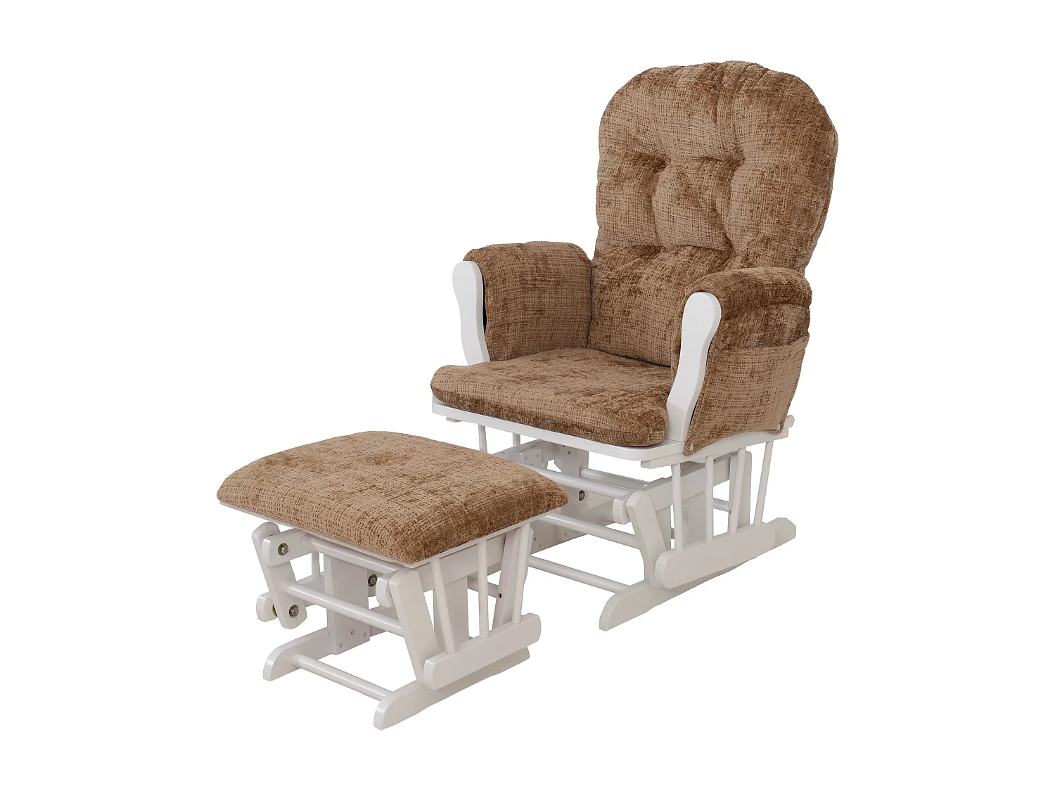 Fauteuil de relaxation MCW-C76,  marron clair, piètement blanc