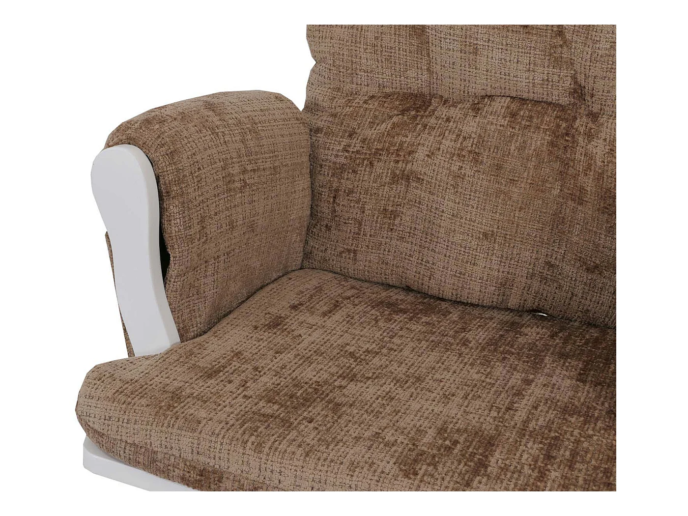 Fauteuil de relaxation MCW-C76,  marron clair, piètement blanc