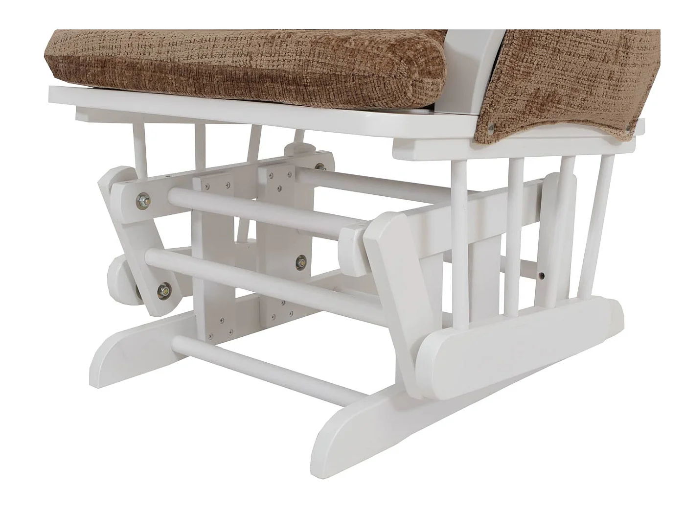 Fauteuil de relaxation MCW-C76,  marron clair, piètement blanc