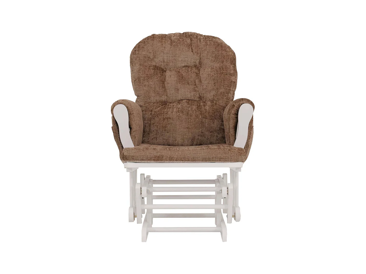 Fauteuil de relaxation MCW-C76,  marron clair, piètement blanc