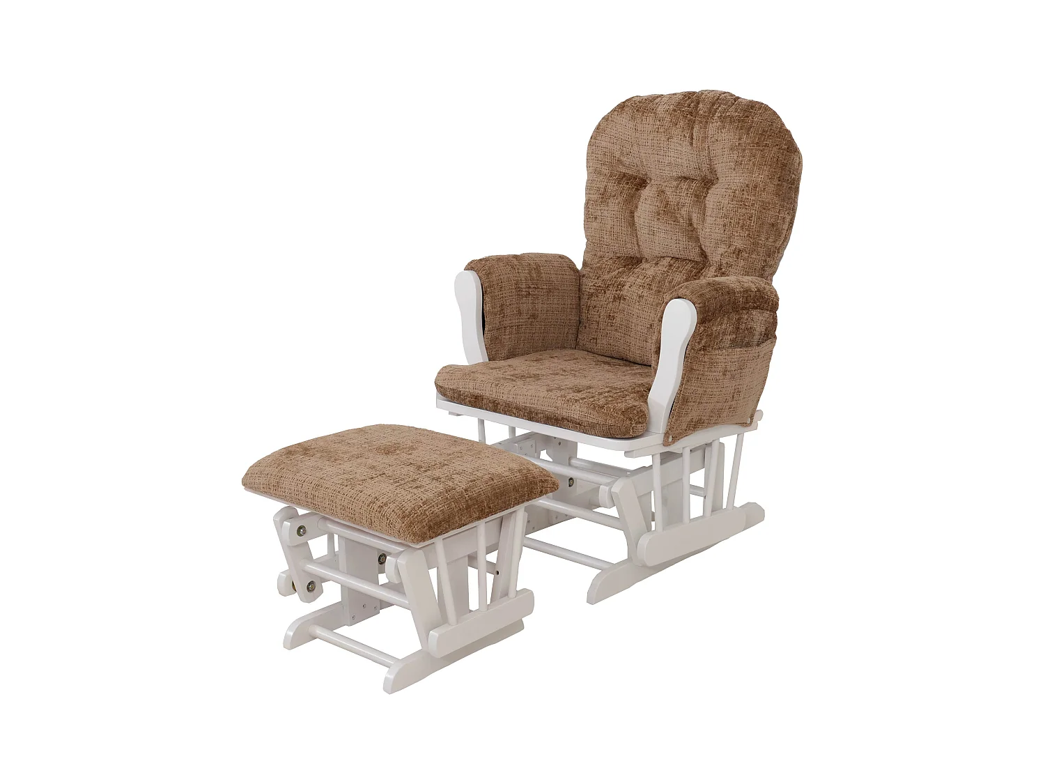 Fauteuil de relaxation MCW-C76,  marron clair, piètement blanc