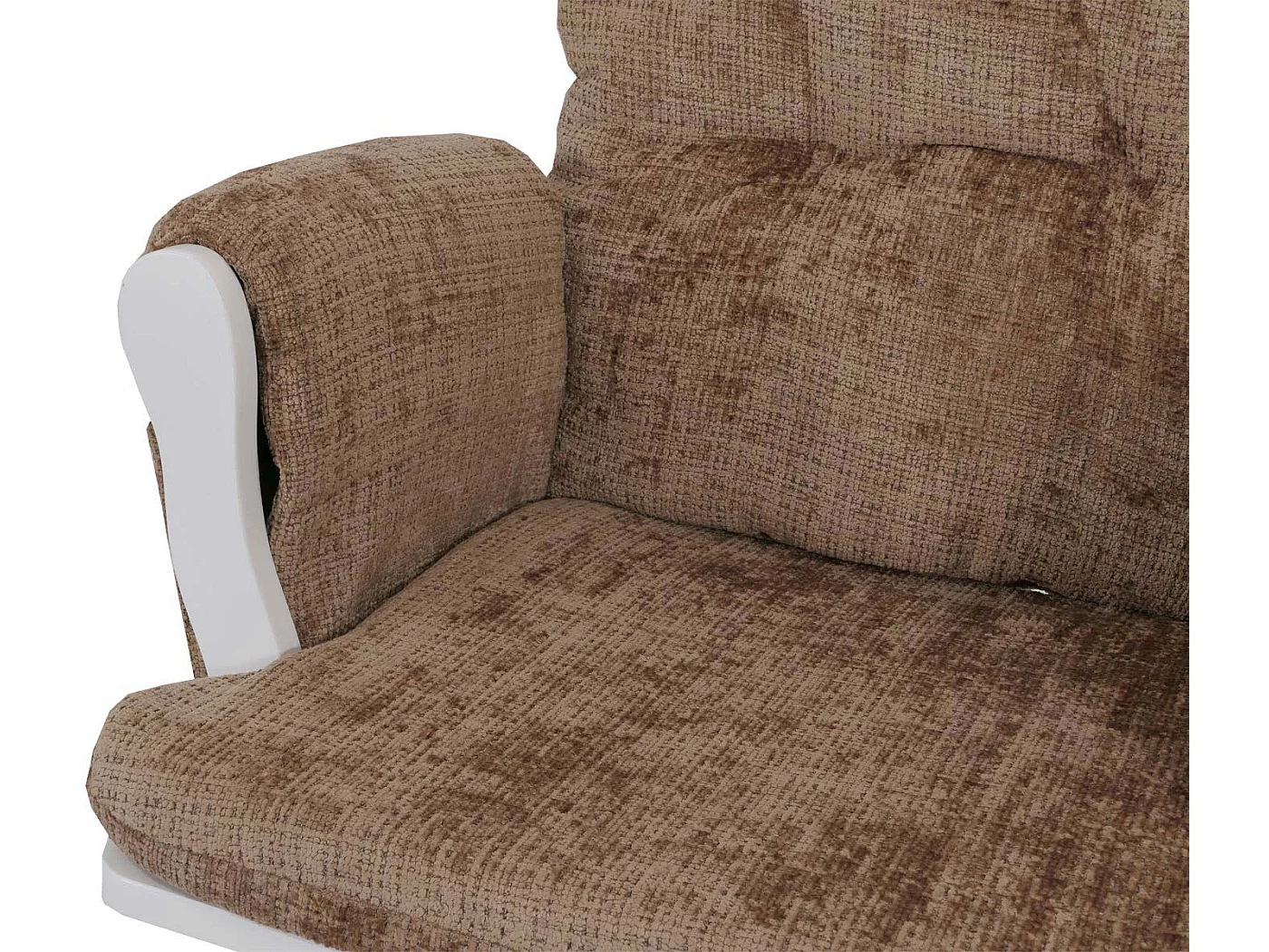 Fauteuil de relaxation MCW-C76,  marron clair, piètement blanc