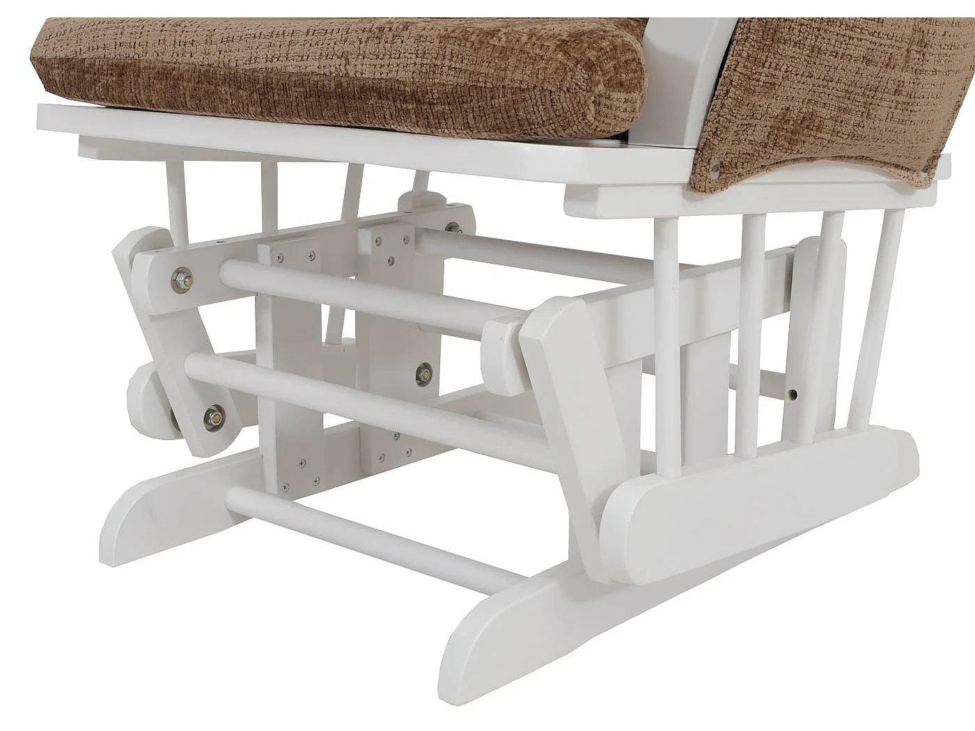 Fauteuil de relaxation MCW-C76,  marron clair, piètement blanc