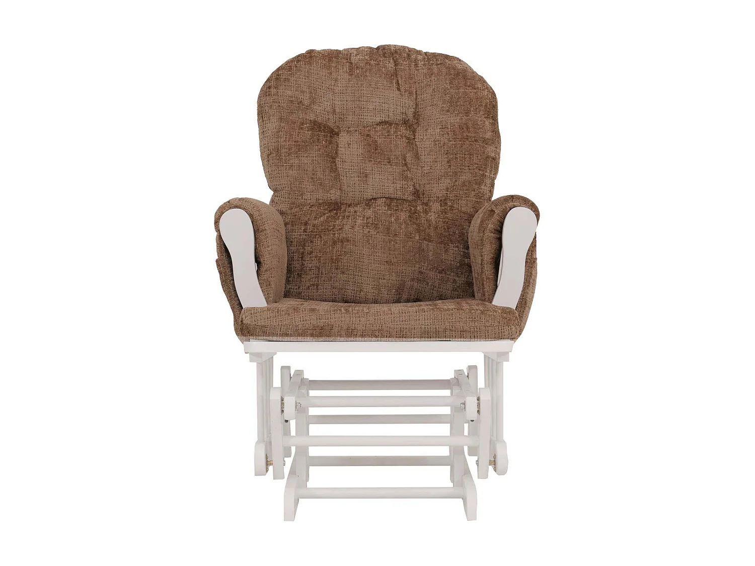 Fauteuil de relaxation MCW-C76,  marron clair, piètement blanc