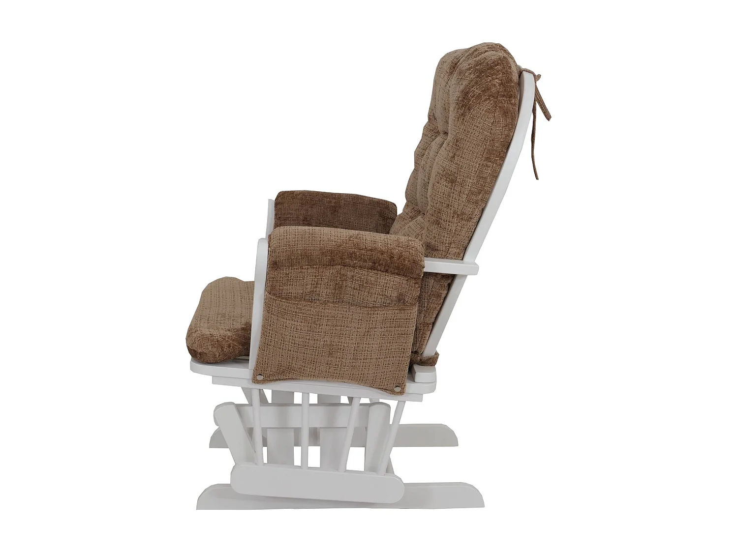 Fauteuil de relaxation MCW-C76,  marron clair, piètement blanc