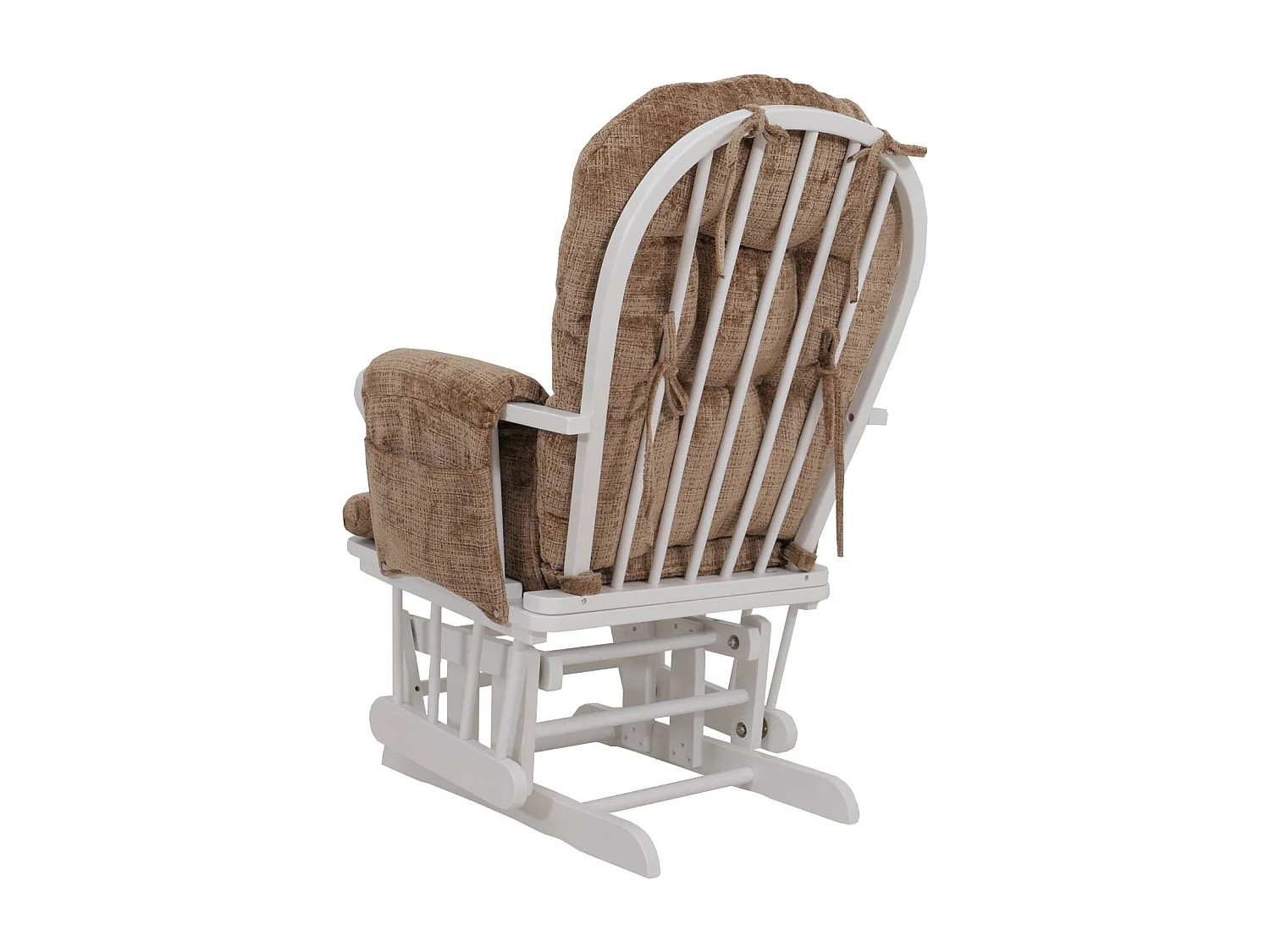 Fauteuil de relaxation MCW-C76,  marron clair, piètement blanc