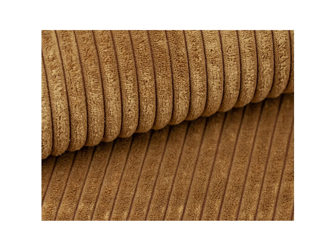 Canapé d'angle ALBERT réversible convertible 4 places avec coffre en velours côtelé - Jaune