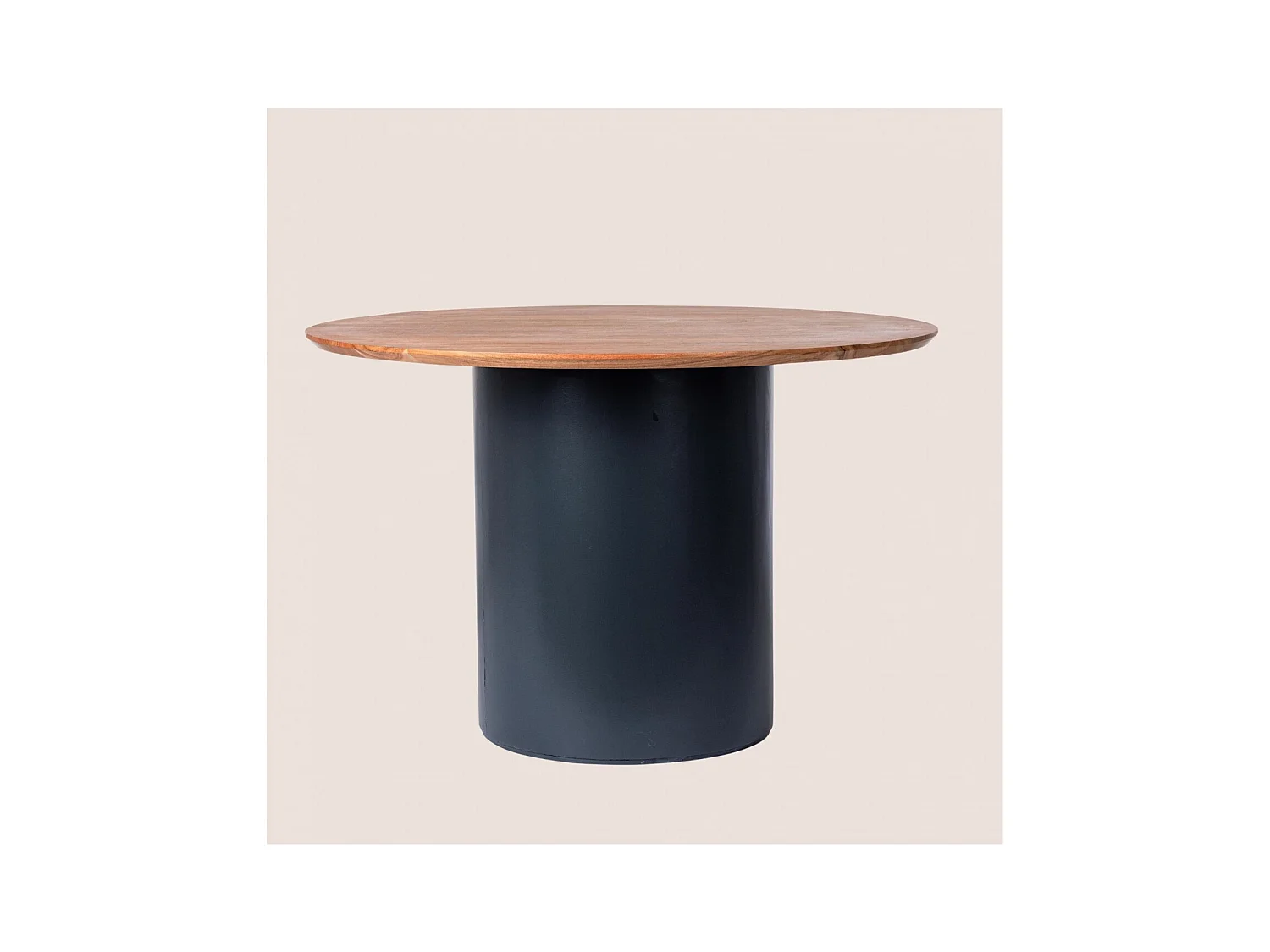 Table ronde contemporaine D115 4 places en acacia - SAJO