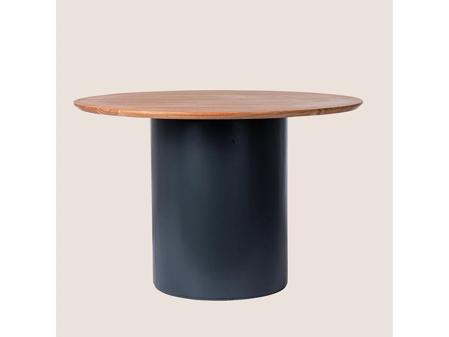 Table ronde contemporaine D115 4 places en acacia - SAJO