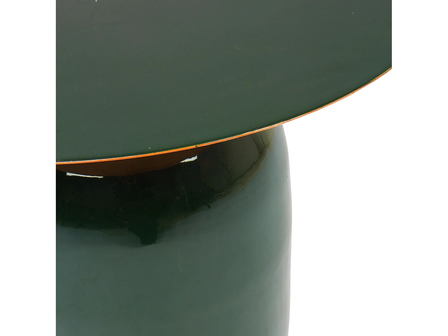 Bout de canapé rond en métal émaillé vert D50 - MANILA