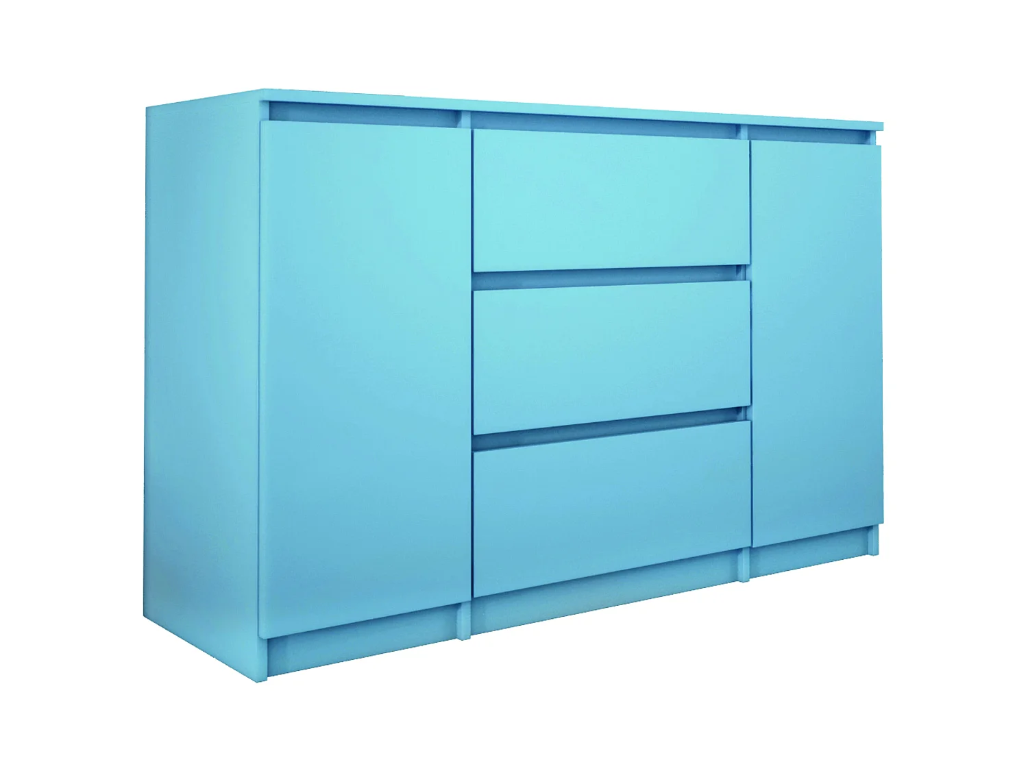 Ladekast met 2 deuren en 3 laden, 120 x 78 x 39 cm, kleur: blauw