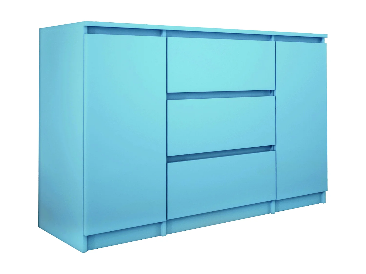 Commode 2 portes 3 tiroirs, 120 x 78 x 39 cm, couleur: bleu
