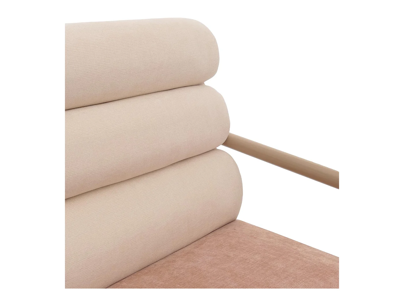 Fotel wypoczynkowy MCW-O38,  beżowy, tapicerka różowa