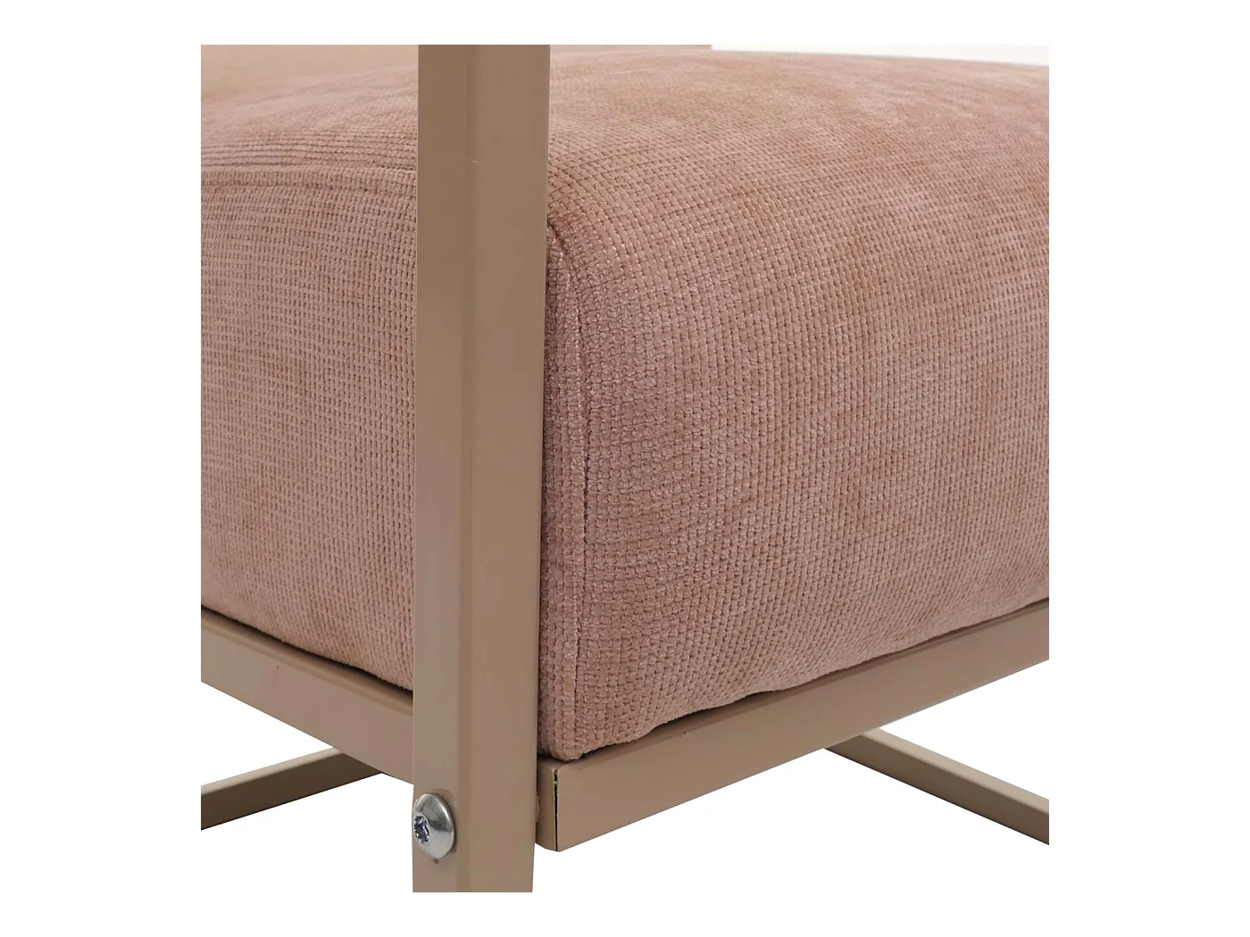 Fotel wypoczynkowy MCW-O38,  beżowy, tapicerka różowa