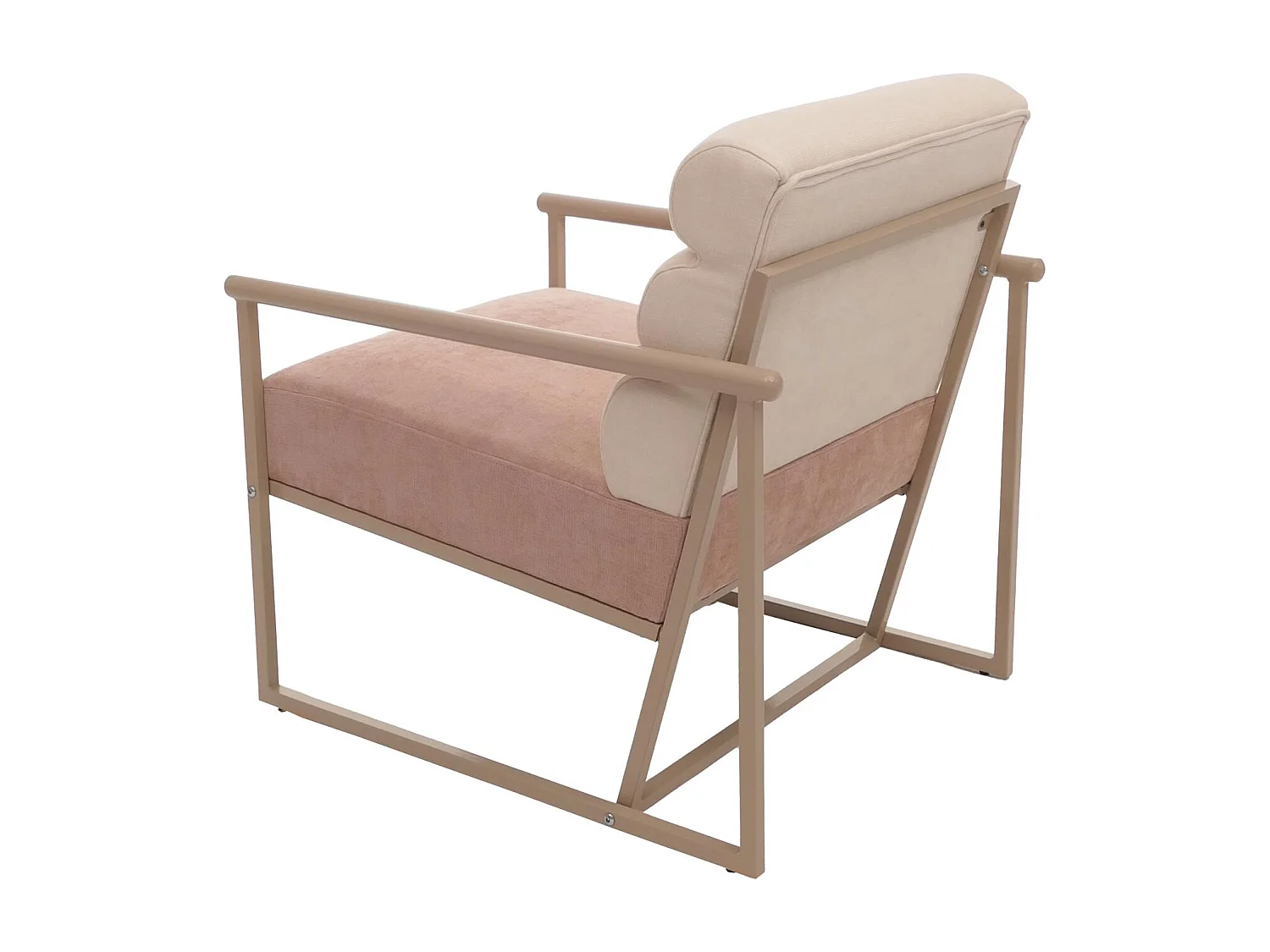 Fauteuil de salon MCW-O38,  beige, rembourrage rose