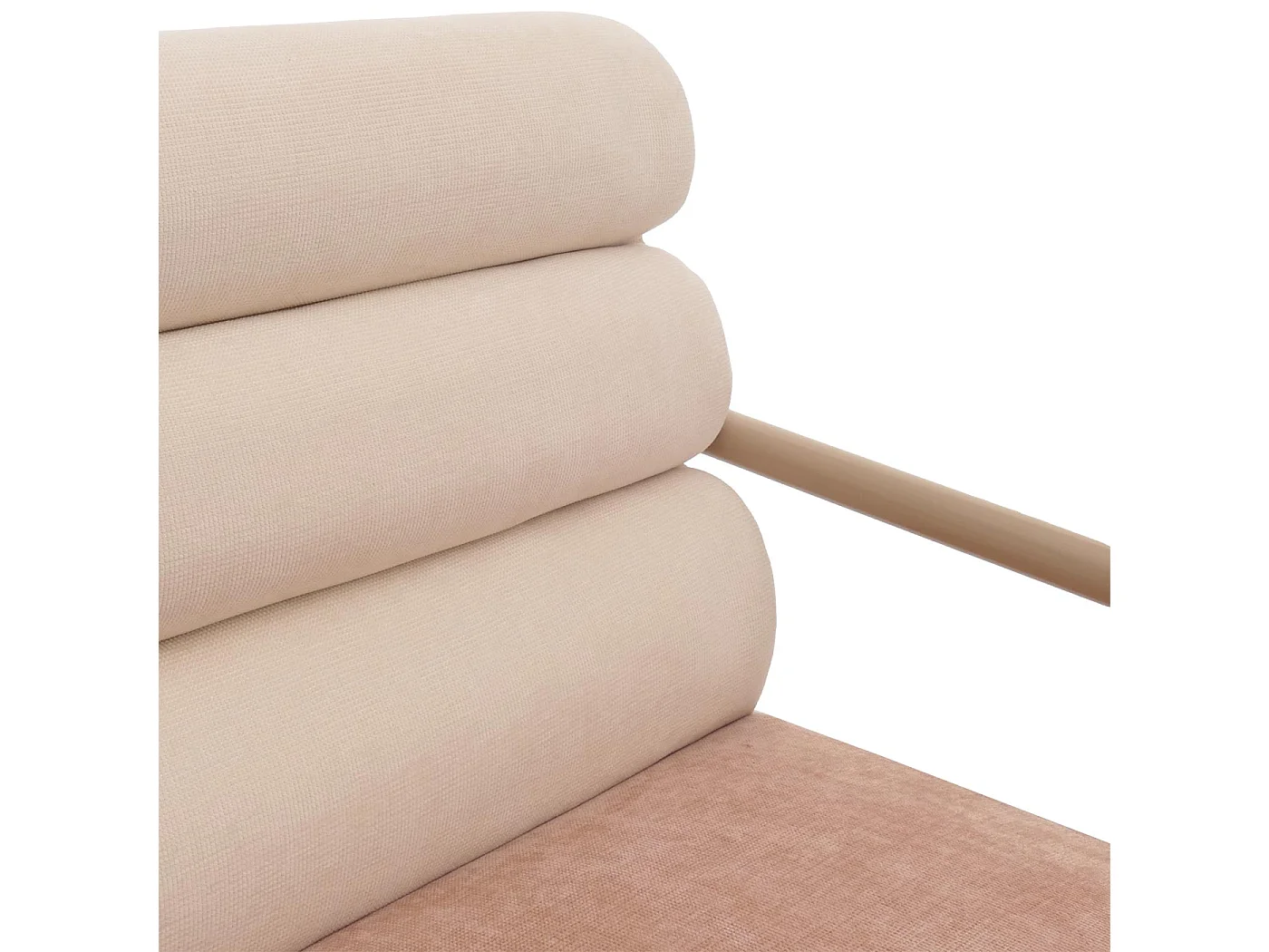 Fauteuil de salon MCW-O38,  beige, rembourrage rose