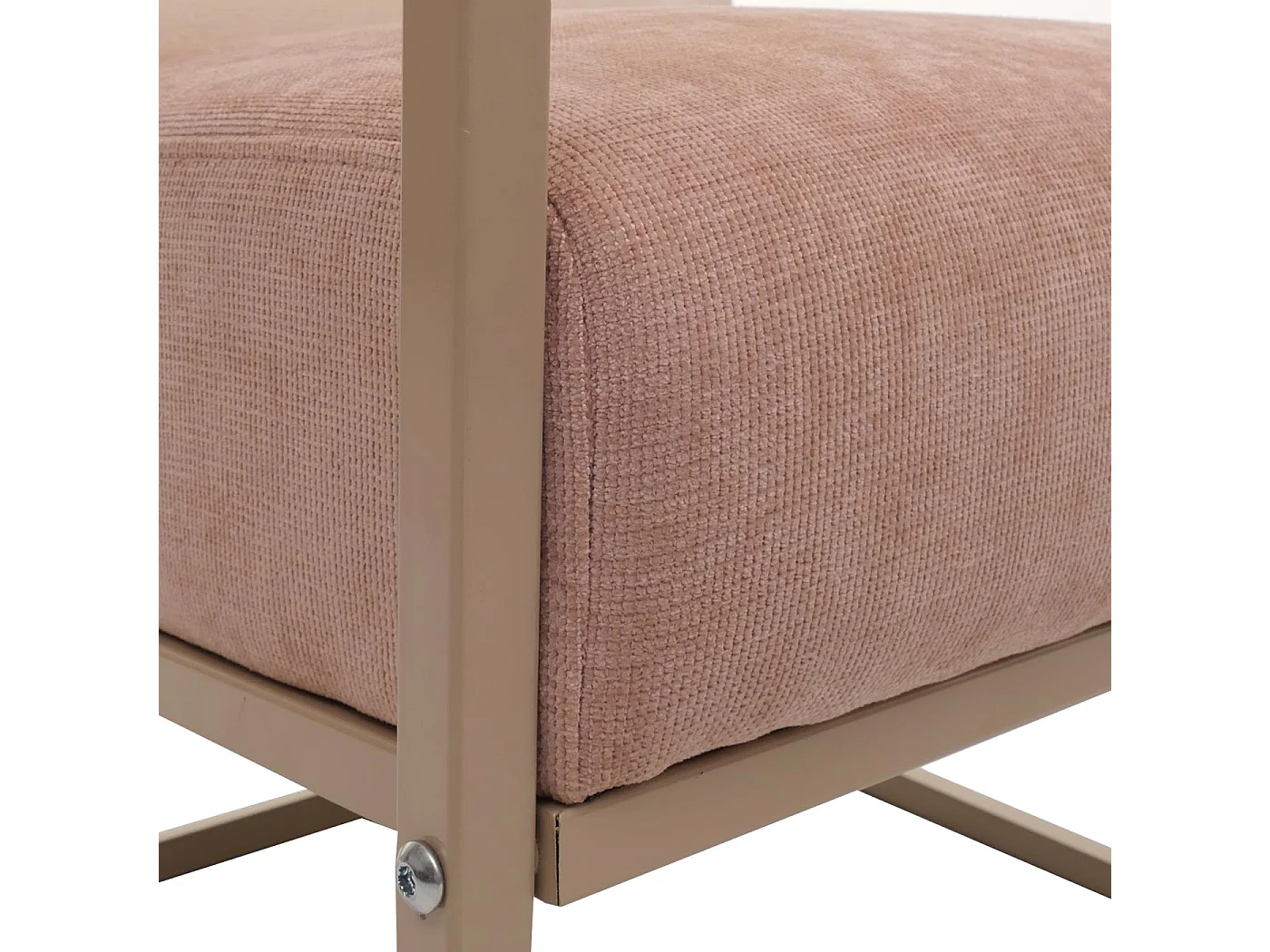 Fauteuil de salon MCW-O38,  beige, rembourrage rose