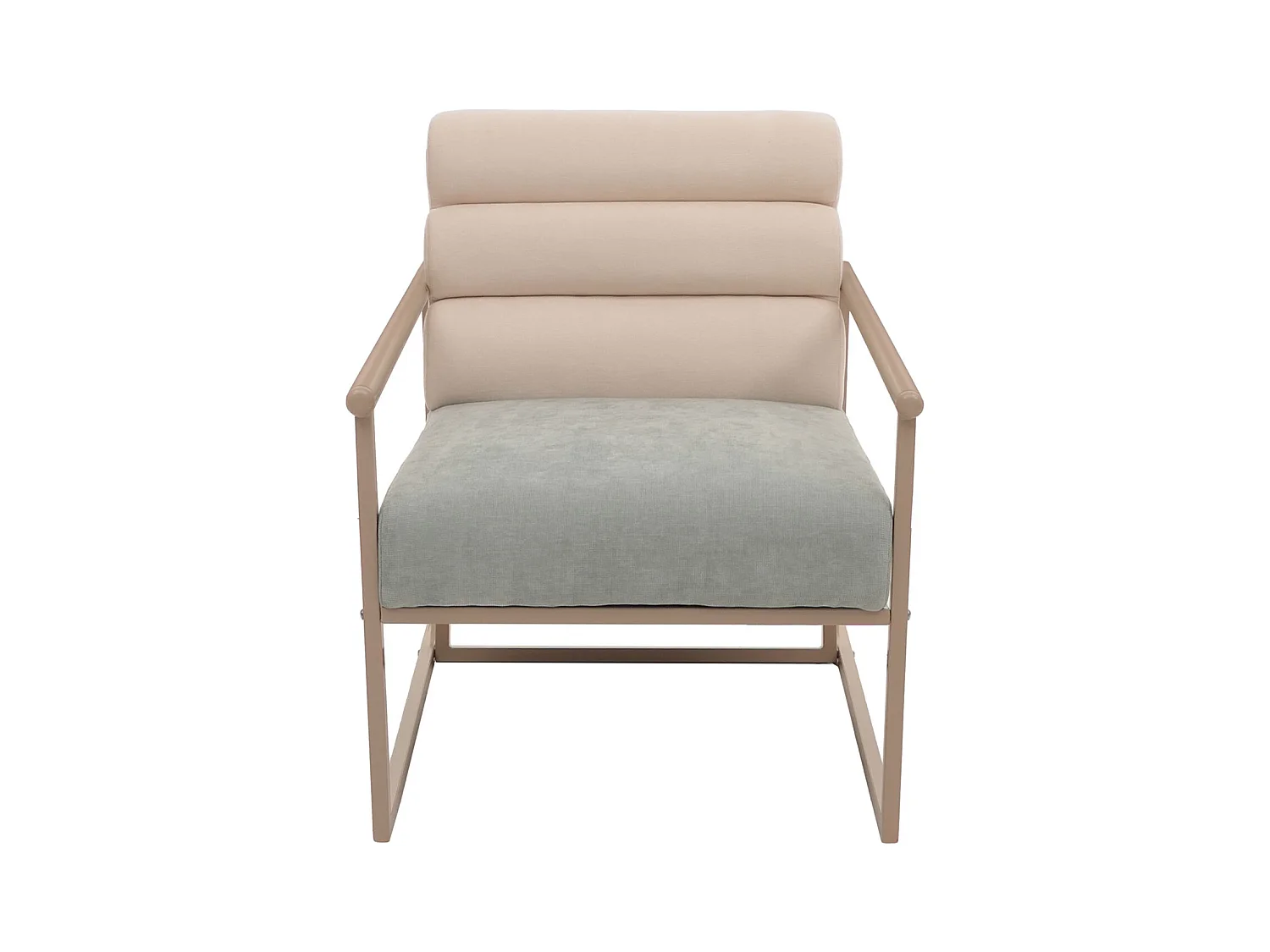 Fotel wypoczynkowy MCW-O38,  beżowa, niebiesko-zielona tapicerka