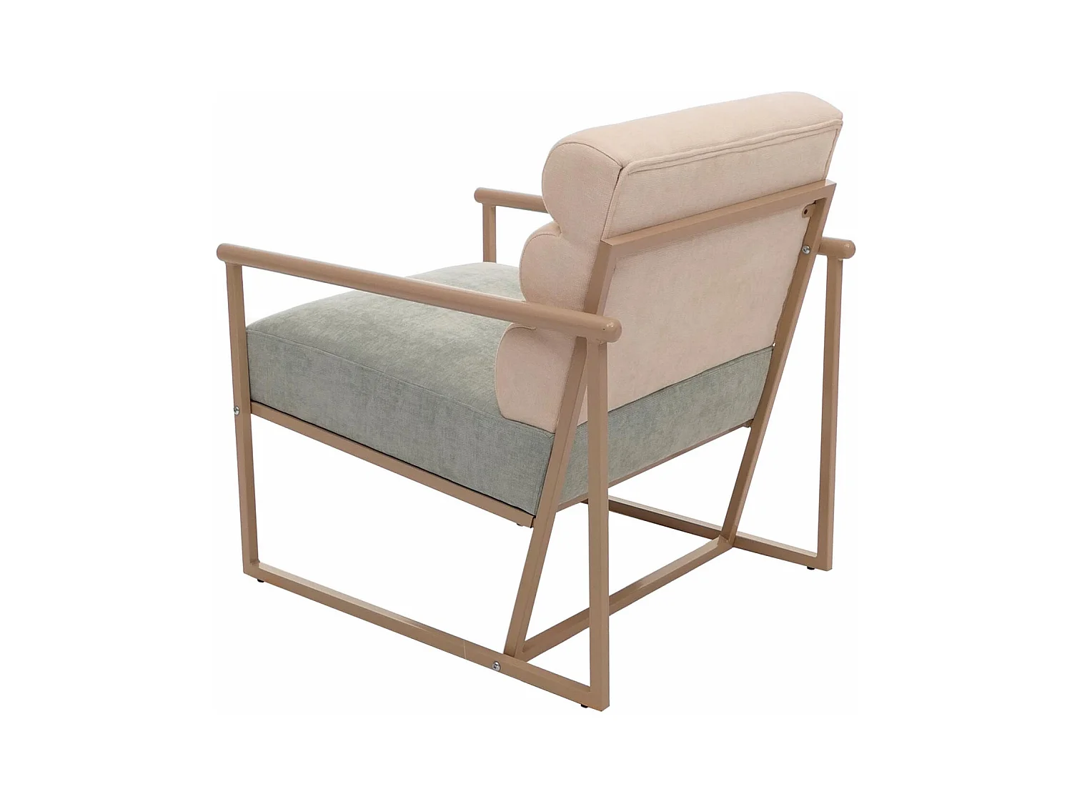 Fotel wypoczynkowy MCW-O38,  beżowa, niebiesko-zielona tapicerka