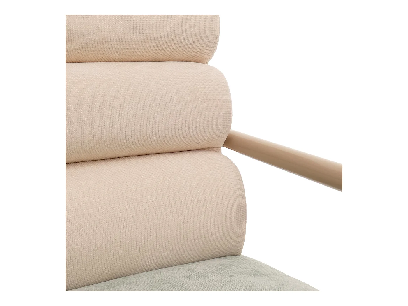 Fotel wypoczynkowy MCW-O38,  beżowa, niebiesko-zielona tapicerka