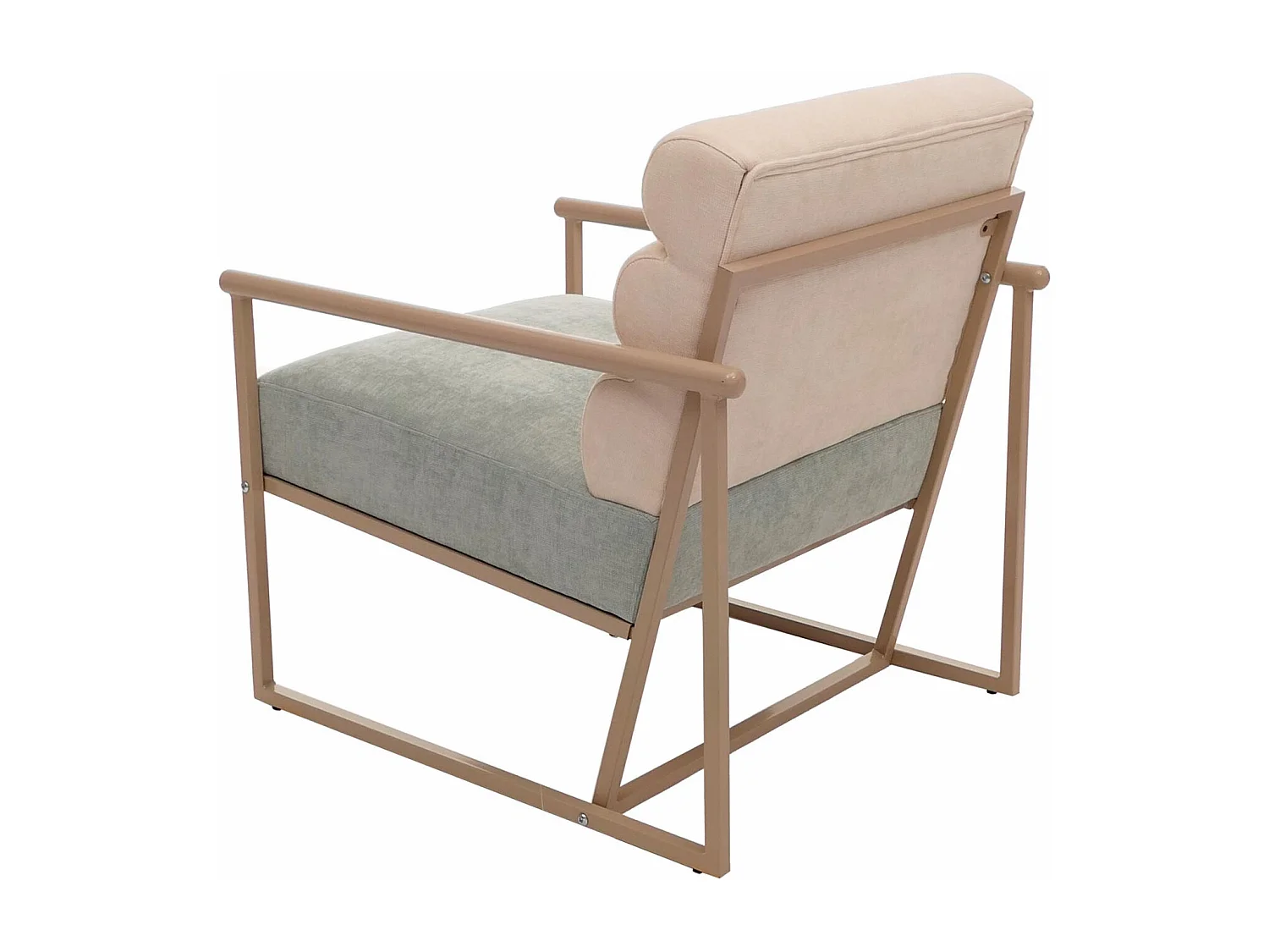 Fauteuil de salon MCW-O38,  beige, rembourrage bleu-vert