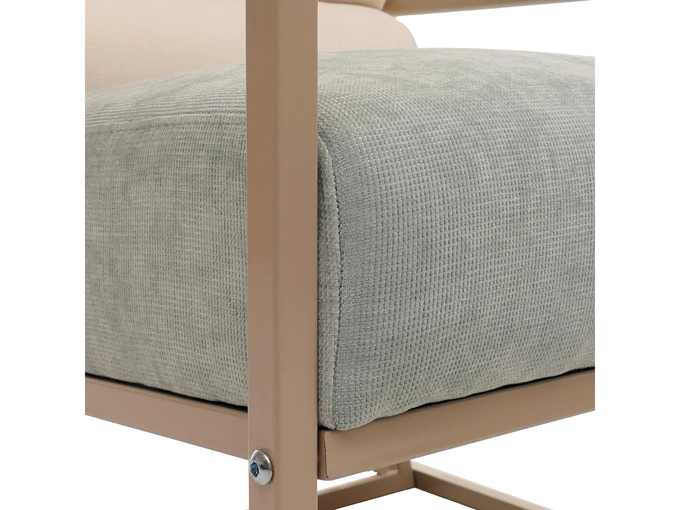 Fauteuil de salon MCW-O38,  beige, rembourrage bleu-vert