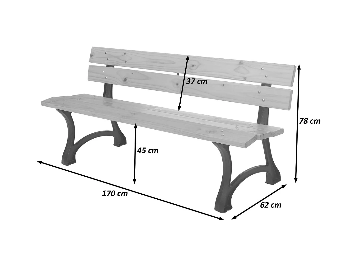 Tuinbank MCW-O20,  lichtbruin
