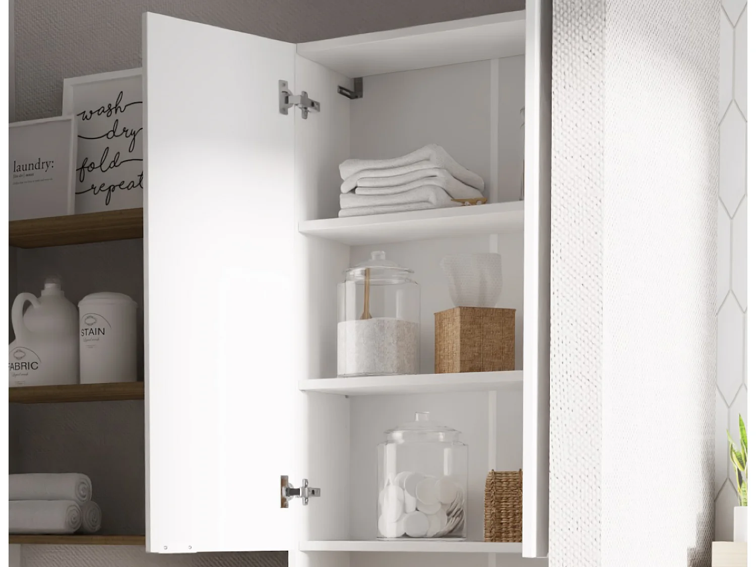 Armoire pour Machine À Laver Meuble De Rangement Salle De Bain 65 x 90 x 56 cm