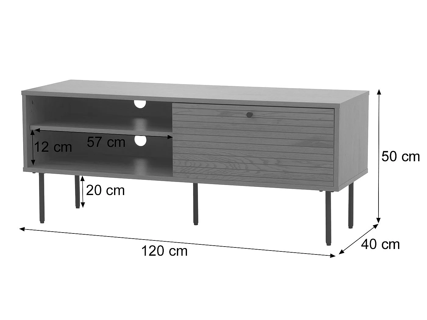 TV Stand MCW-N78,  dark brown